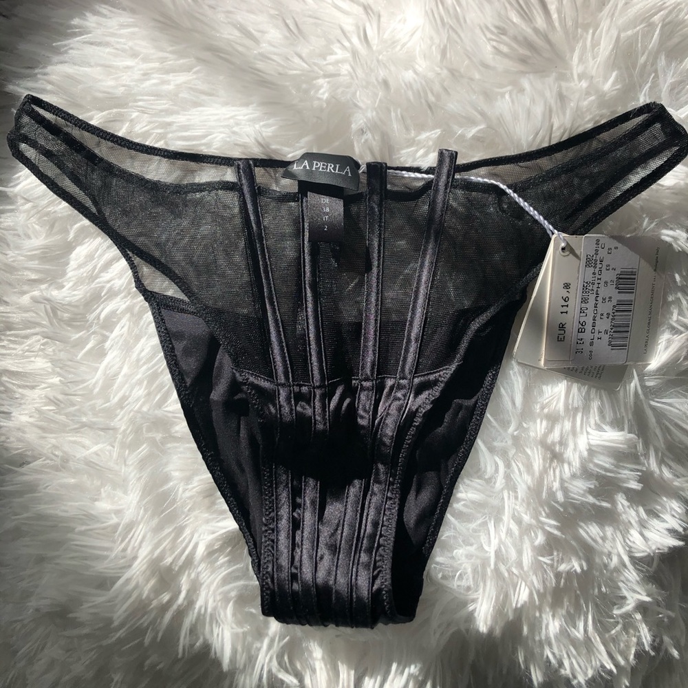 La Perla mesh underwear with silk and boning